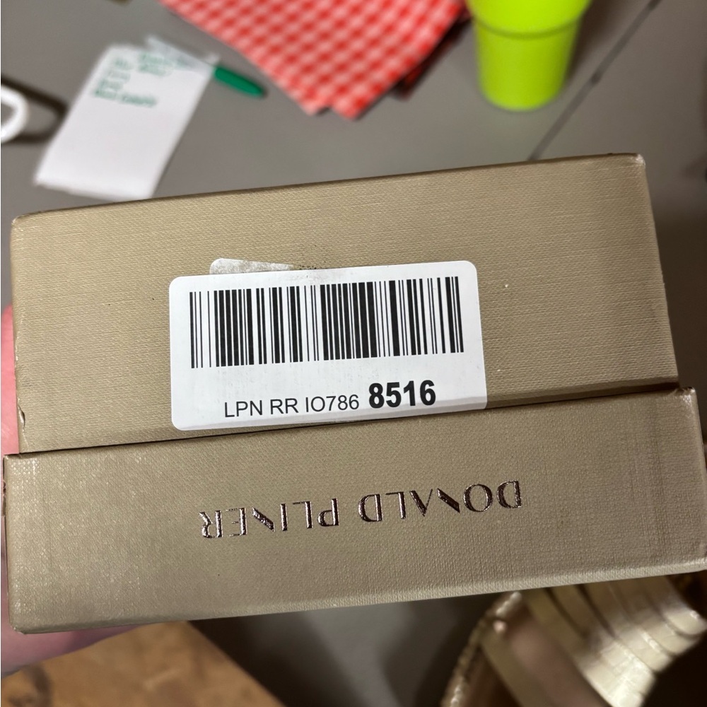 Donald J. Pliner Gold Strappy Slip On Sandals - Picture 6 of 6